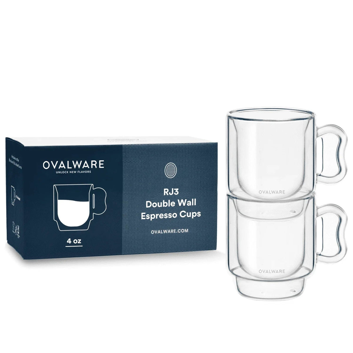 Veyro Double Wall Espresso Cups – 120ml / 4oz Set
