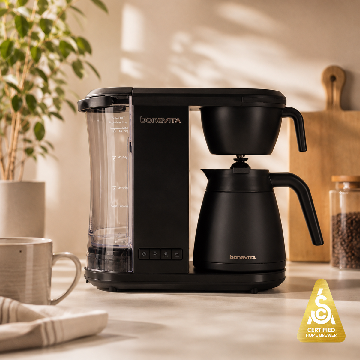Cafetera de goteo Veyro Enthusiast de 8 tazas – Rendimiento de preparación intensa