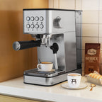 Máquina de café espresso Veyro de 20 bares – Acero inoxidable con espumador de leche