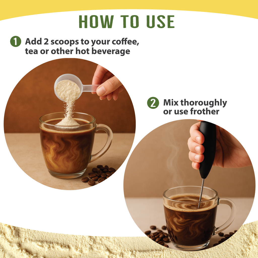 Crema de colágeno para café Veyro – Mezcla de vainilla y aceite MCT
