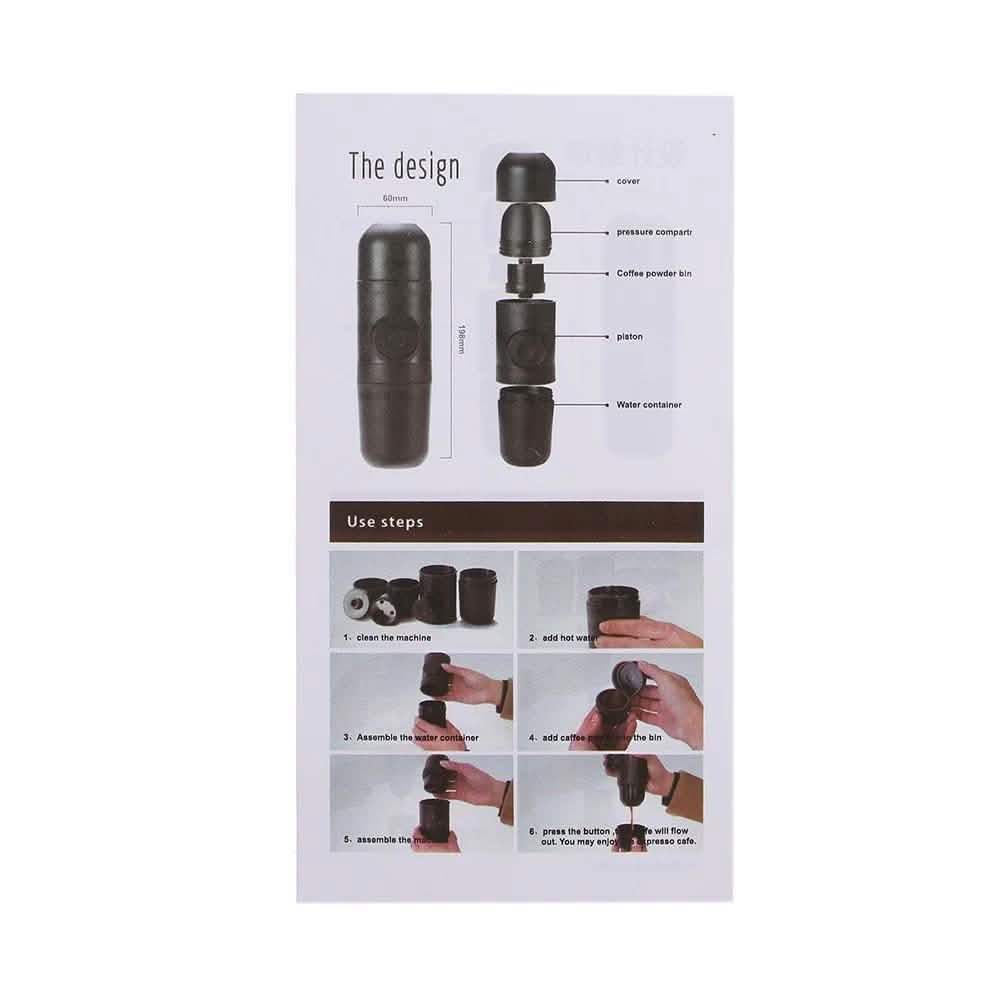 Cafetera espresso manual portátil Veyro – Prepare café en cualquier lugar
